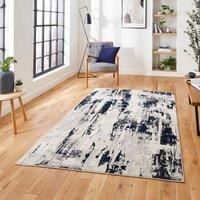 Think Rugs Apollo Grey/Navy Rectangle 080 x 150cm Polypropylene Modern Abstract GR579, Grey