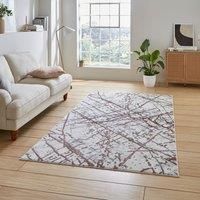 Think Rugs Artemis Artemis area rug Machine Woven Rectangle Pink Pink;Silver Rectangle 80 x 150cm