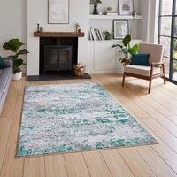 Contemporary Artemis Zig Zag Geometric Distressed Pattern Flo Area Abstract Rugs