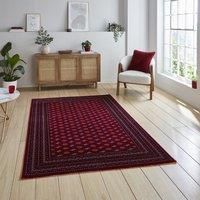 Think Rugs Dubai Traditional Super Soft Patterned Border Rug Red 170.0 H x 120.0 W x 1.0 D cm