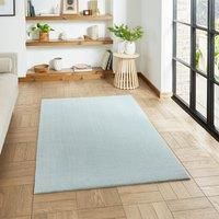 Think Rugs Bay Light Blue Rectangle 060 x 120cm Polyester Plain Shaggy, Blue
