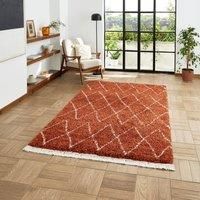 Think Rugs Boho Rust Rectangle 120 x 170cm Polypropylene Berber 8280, Brown
