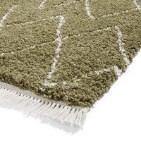 Think Rugs Boho Green Runner 60 x 230cm Polypropylene Berber 8280, Green