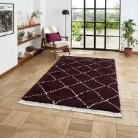 Think Rugs Boho Purple Rectangle 080 x 150cm Polypropylene Berber 5413, Purple