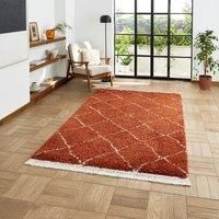 Think Rugs Boho Rust Rectangle 080 x 150cm Polypropylene Berber 5413, Brown