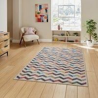 Think Rugs Coral H1059 Multi Modern Washable Rug 76 x 230cm, Multi