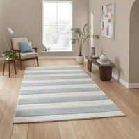 Think Rugs Catherine Lansfield Cove Stripe Modern Linear Rug, Blue