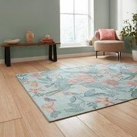 Think Rugs Catherine Lansfield Amaya Tropical Birds Washable Rug, Green
