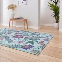Think Rugs Catherine Lansfield Amaya Tropical Birds Washable Rug, Purple