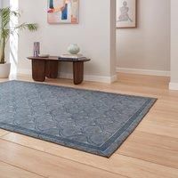 Think Rugs Catherine Lansfield Deco Peacock Washable Rug, Blue