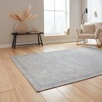 Think Rugs Catherine Lansfield Deco Peacock Washable Rug, Silver