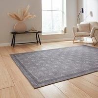 Think Rugs Catherine Lansfield Deco Peacock Washable Rug, Grey