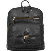 Womens Leather Casual Backpack Mid Size Bag Organiser Rucksack Doris Black