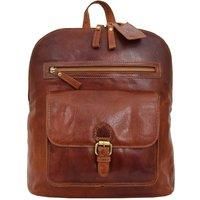 Womens Leather Casual Backpack Mid Size Bag Organiser Rucksack Doris Tan