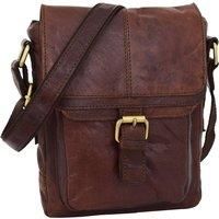 Mens Classic Leather Cross Body Organiser Bag Flight Pouch Oldenburg Brown