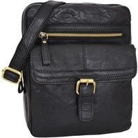 Mens Real Leather Cross Body Organiser Bag Flight Classic Pouch Ashton Black