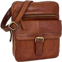 Mens Real Leather Cross Body Organiser Bag Flight Classic Pouch Ashton Tan