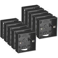 D-Line 1-Gang Surface Pattress Black Back Box 28mm 10 Pack (851KU)