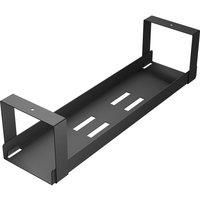 D-Line 604562 Under Desk Cable Management Tray, Cable Basket for Extension Blocks, Self-Adhesive or Screw-fix, Regain Wasted Space & Improve Appearance - Black