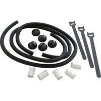 D-Line Cable Tidy Kit, 4-in-1 Cable Management Set, Desk, TV, Gaming Setup Wire Organiser - Includes: 2X Cable Sleeves (1m), 5X Cable Clips, 3X Reusable Cable Ties, 5X Cable Bases