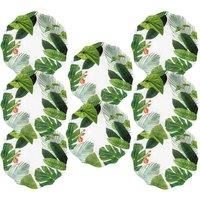 Purely Home Amazon Floral Melamine Dinner Plates - Set Of 8