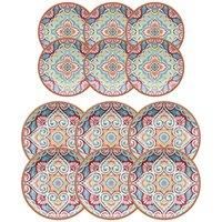 Purely Home Rio Corte Melamine Dinner & Side Plates, Set for 6