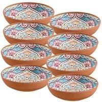 Purely Home Rio Corte 20cm Melamine Cereal/Pasta/Pudding Bowls, Set of 8