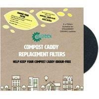 Compost Caddy Spare Filters-For Strawberry Ceramic Caddies (Pack of 2)