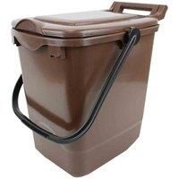 Brown Large 23 Litre Compost Food Waste Caddy - 23L Kerbside Bin + Bags