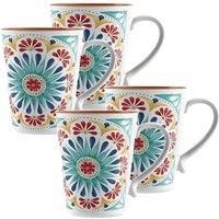 Purely Home Rio Medallion Melamine Outdoor Camping/BBQ/Garden Mugs x 4