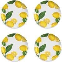 Epicurean Lemon Fresh Outdoor/Camping/Plastic/Melamine Dinner Plates set for 4