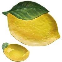 Epicurean Lemon Fresh Melamine/Plastic/BBQ Figural Platter & Small Bowl Set
