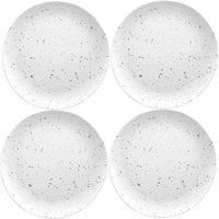 Epicurean White Terrazzo Outdoor/BBQ Melamine/Plastic Dinner Plates - Set of 4