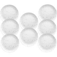 Epicurean White Terrazzo Outdoor/BBQ Melamine/Plastic Dinner Plates - Set of 8