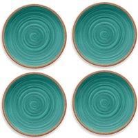 Rustic Swirl Turquoise Melamine Side Plate Set (4)