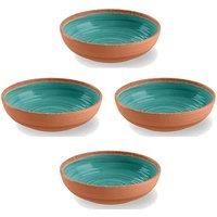 Purely Home Rustic Swirl Turquoise Melamine Bowls - Set Of 4