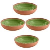 Rustic Swirl - GREEN -  Melamine Bowl  Set for 4