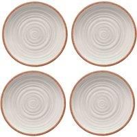 Rustic Swirl - IVORY  - Melamine Dinner Plates Set for 4