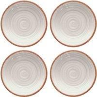 Rustic Swirl - IVORY - Melamine Side/Salad Plates Set for 4