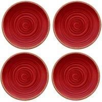 Rustic Swirl Melamine RED - Dinner Plate x 4