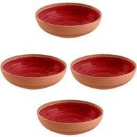 Rustic Swirl Melamine RED - Low Bowl x 4