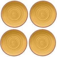Rustic Swirl YELLOW Melamine Dinner Plate x 4