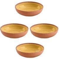Rustic Swirl YELLOW Melamine Low Bowl x 4