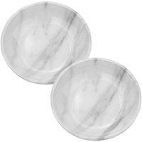 Carrara Marble Melamine Pet Saucer x 2