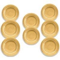 Crackle Glaze - GOLD - Melamine/Plastic Dinner Plates Set for 8