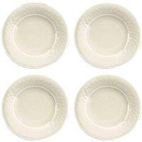 Crackle Glaze - CREAM - Melamine/Plastic Dinner Plates Set for 4