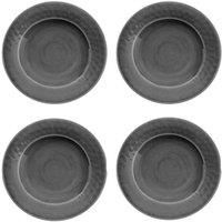 Crackle Glaze - GREY - Melamine/Plastic Dinner Plates Set for 4