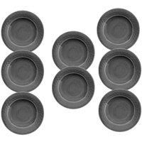 Crackle Glaze - GREY - Melamine/Plastic Dinner Plates Set for 8