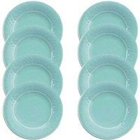 Crackle Glaze - TURQUOISE - Melamine/Plastic Dinner Plates Set for 8