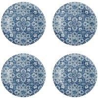 Atlantic Blue - Melamine/Plastic Dinner Plates Set for 4